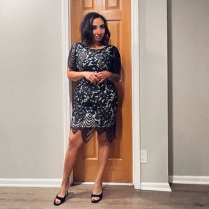 Black and nude lace dress size S